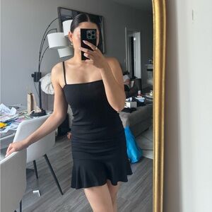 Nastygal Ribbed Black Dress